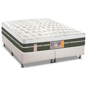 Conjunto Box King: Colchão Molas Castor Bonnel Silver Star Air + Base CRC Courano White (193x203)