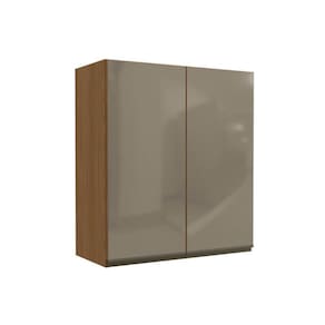 Armário de Cozinha Modulado Maxxi G765 2 Portas c/ Vidro Reflecta 80cm Canela - Kappesberg