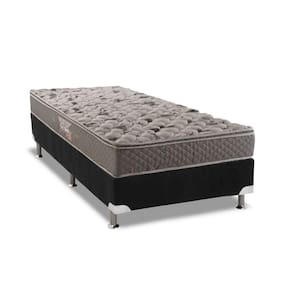 Conjunto Box Solteiro: Colchão Anatômico Herval AG65 Firme Fort + Base CRC Suede Black (88x188)