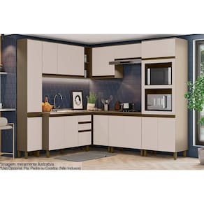 Cozinha Completa Connect 10 Peças (3 Armários + 2 Paneleiros + 3 Balcões + 2 Complementos) C5P70 Duna - Henn