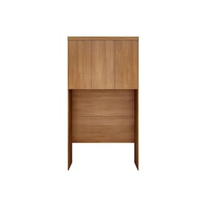 Armário Ponte Modulado Aéreo Solteiro Rizon/Linea c/ 3 Portas Cumaru Ripado 3D - Novo Horizonte