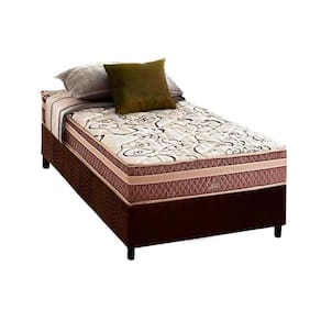 Conjunto Box Solteiro: Colchão Molas Herval Bonnel Assis + Base CRC Suede Brown (88x188)