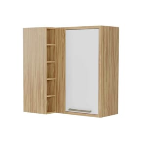 Módulo Cozinha Ronipa Syrah Aéreo Canto c/ 1 Porta e 5 Nichos 88cm Amendoa/Branco-Ronipa