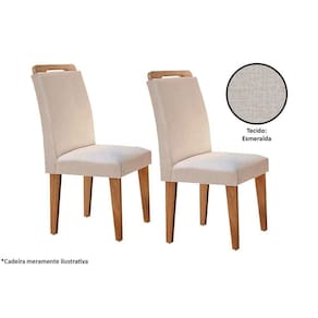 Kit 2 Cadeiras de Cozinha Athenas 2 Un Imbuia/Suede Creme - Rufato