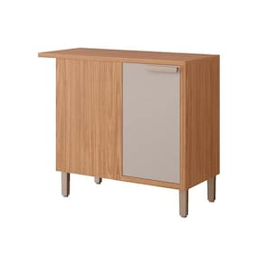 Módulo Cozinha MGM Eloise Balcão c/ Tampo Nicho de Canto c/ 1 Porta 92cm Freijo/Off White-MGM