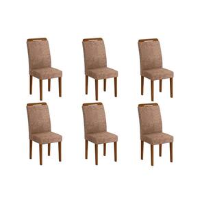 Kit 6 Cadeiras Sala Jantar Athenas 6 Un Imbuia-Capuccino/Suede Capuccino - Rufato