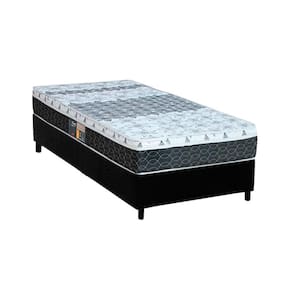 Cama Box Solteiro: Colchão Molas Castor Bonnel Class New + Base CRC Suede Black(88x188)