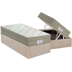 Conjunto Box Baú Solteiro: Colchão Molas Probel Prolastic ProDormir Born + Base CRC Suede Clean (88x188)