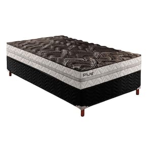 Cama Box Solteiro: Colchão Espuma Paropas D33 Pasquale Plus + Base CRC Suede Black(88x188)