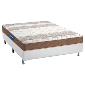 Conjunto Box Casal: Colchão Espuma Probel D33 Guarda Costas + Base CRC Courano White(138x188)