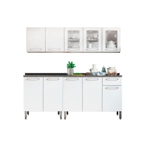 Kit de Cozinha Modulada 4 Peças Evidence (2 Armários + 2 Balcões) C4P38 Branco - Bertolini