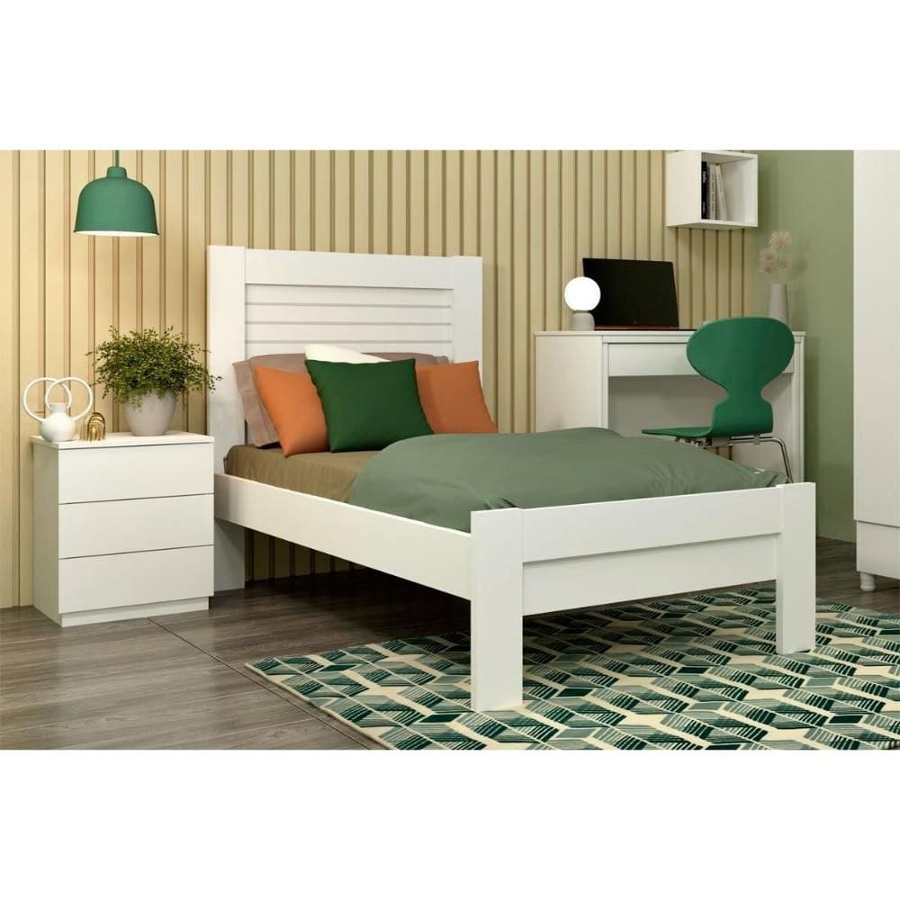 Cama Solteiro Safira Neve - Tcil Móveis