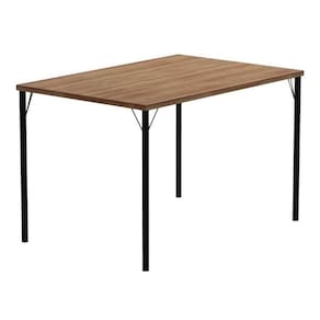 Mesa de Sala Jantar 1586 Aço c/ Tampo Madeirado 120x80cm Preto/Freijo - Carraro