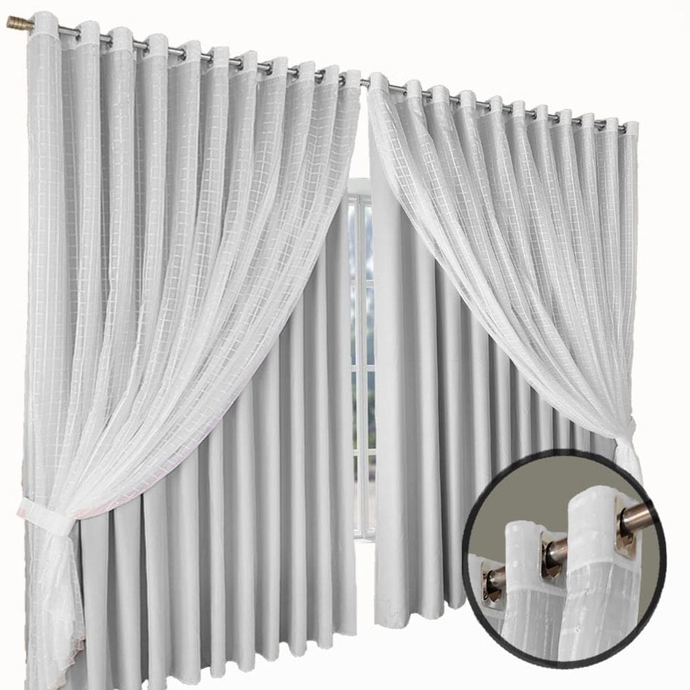 cortina blecaute para quarto e sala Jade 8,00 x 2,90 branco
