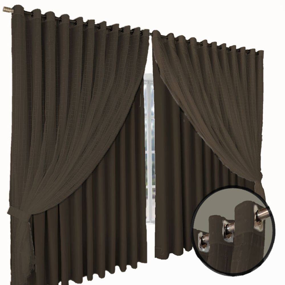 cortina quarto para sala e blecaute Jade 8,00 x 2,90 marrom
