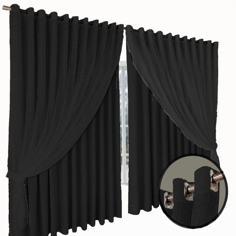 cortina blackout Jade corta luz 8,00 x 2,90 quarto preto