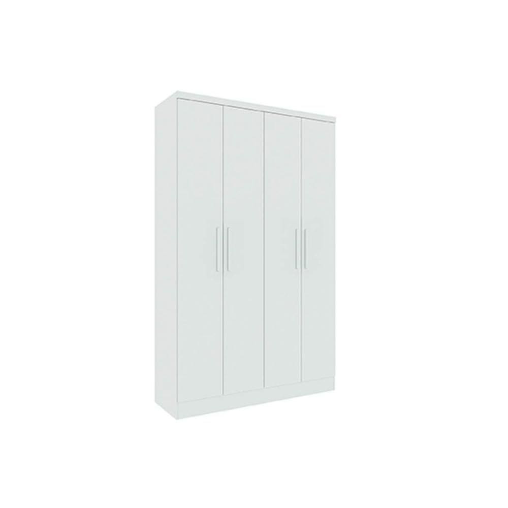 Guarda Roupa Solteiro Amsterdam c/ 4 Portas e 2 Gavetas Branco/Neve - Tcil Móveis