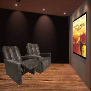 kit Duas Poltronas Reclinavel Pra Sala de Cinema Premium Marrom