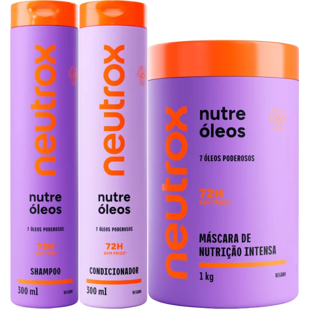 Shampoo e Condicionador Neutrox Nutre Óleos + Máscara de Nutrição Intensa