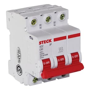 Disjuntor Tripolar Steck Serie 6ka Curva C 63a - Sdzd63c63
