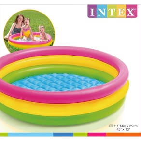 Piscina Inflável 131 Litros Colorida Intex 57412 Bordas e Fundo inflável 1,14m X 25cm
