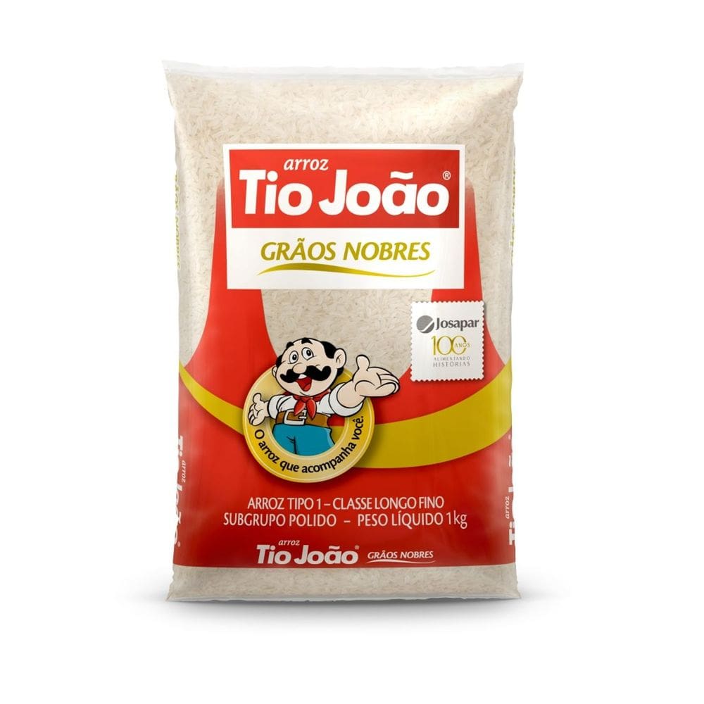 Arroz Tio João 100% Grãos Nobres 1Kg