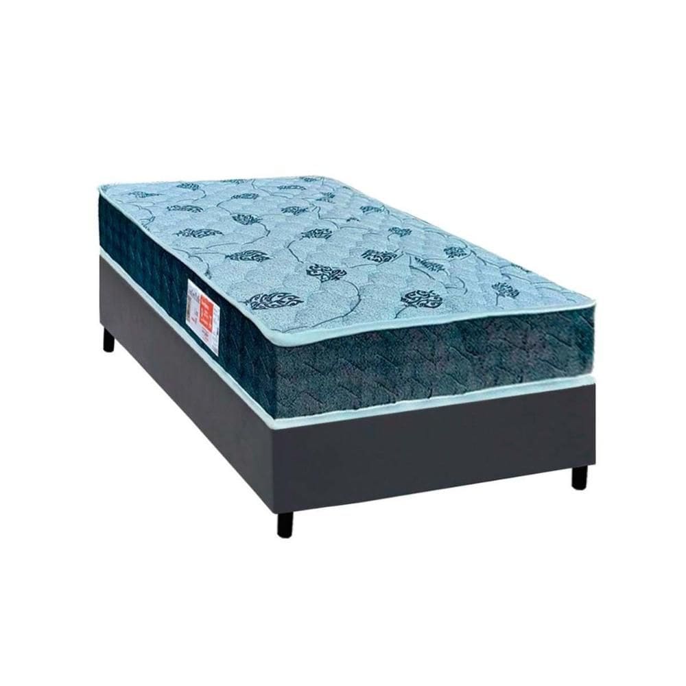 Conjunto Box Solteiro: Colchão Espuma Orthoflex D45 Comfortpedic + Base CRC Courano Gray (88x188)
