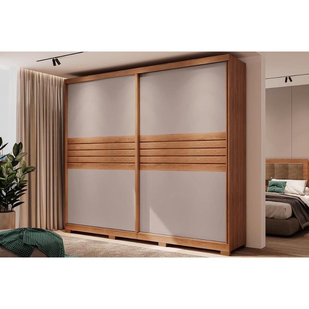 Guarda Roupa Casal 2 Portas e 4 Gavetas Magnum 1175 Flex Freijo ou Freijo c/ Avela - Carraro