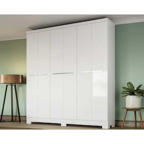 Guarda Roupa Casal 6 Portas e 2 Gavetas E530 Branco - Kappesberg