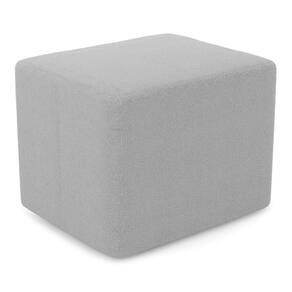 Puff Decorativo Living Yumi Retangular 60cm Bouclê Cinza Claro - Desk Design