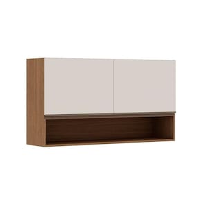 Armário Aéreo p/ Cozinha Conecta c/ 2 Portas 120cm Ebano/Off White - Genialflex