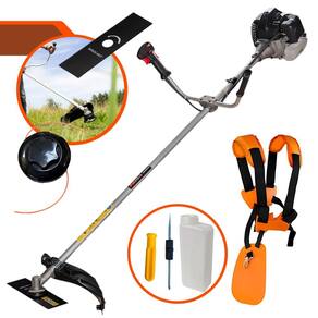Cortador de Grama À Gasolina Anmax CG430B Motor 2T 43cc 1,7HP 12.000rpm Roçadeira Lateral Completa Com Carretel de Nylon e Lâmina 2 Pontas