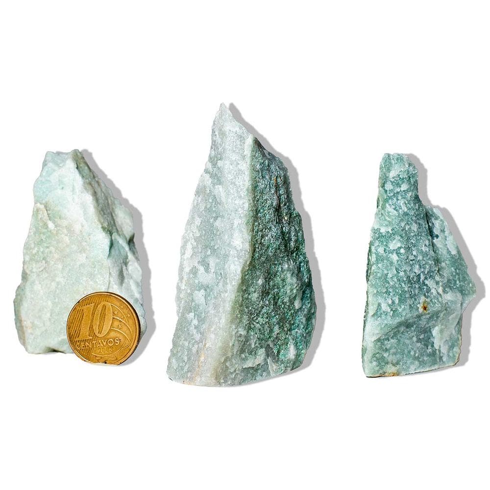 10 Quartzo Verde Pedra Pé Serrado 50 a 100g 5 a 10cm Tipo B