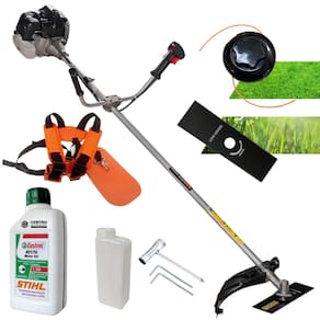 Roçadeira Profissional Anmax CG430-B À Gasolina 2T 43cc 1,7HP 12.000rpm Robusta e de Alta Performance C/ Carretel Nylon + Faca 2 Pontas + ÓLEO STIHL