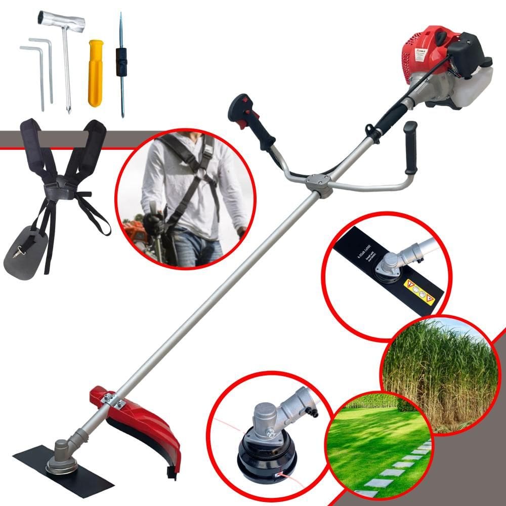 Roçadeira Aparador de Grama Anmax CG430-P TB À Gasolina 2T 43cc 2HP Alta Potência e Rotação Ideal Para Limpeza de Rodovias C/ Faca 2 Pontas e Carretel