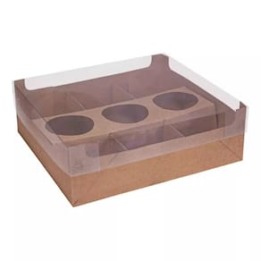 Caixa Para Petisco ou Fondue 8x24x22cm Kraft 20 Peças - 5026 Ideia