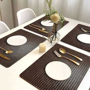 8 Jogo Americano Mesa Posta Luxo Impermeável Pvc Trm Mr
