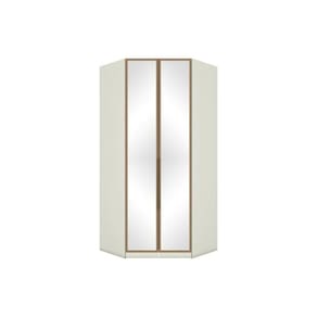 Modulado de Quarto Closet de Canto Oblíquo Seletto MC06 c/ 2 Portas c/ Espelho e 3 Gavetas Areia/Jequitibá - Henn