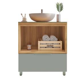 Gabinete de Banheiro 80cm com Caixa Organizadora Marquesa 70cm MDF Nesher
