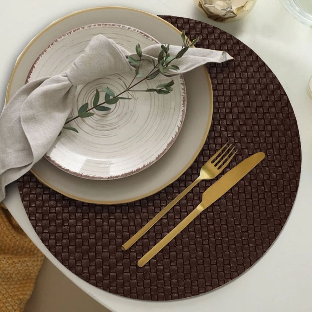 12 Jogo Americano Redondo Sousplat Mesa Posta Luxo Trm Mr