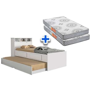 Colchão Solteiro Pérola Polar (2un) + Bicama Ravena Branco