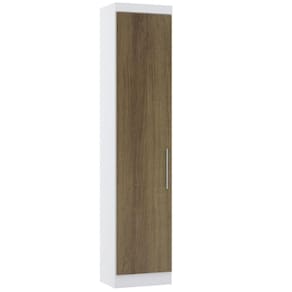 Guarda Roupa Sapateira Modulado 50cm 1 Porta Alpes Luciane Móveis Branco Pf Com Avelã Pf