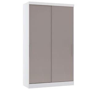 Guarda Roupa Modulado 134,50cm 2 Portas De Correr Alpes Luciane Móveis Branco Pf Com Cinammon Pf