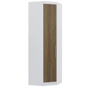 Guarda Roupa De Canto Diagonal Modulado 70cm 1 Porta Alpes Luciane Móveis Branco Pf Com Avelã Pf