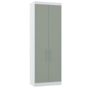 Guarda Roupa Modulado 79cm 2 Portas Alpes Luciane Móveis Branco Pf Com Verde Pf