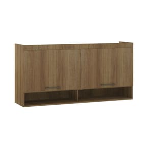 Armário Aéreo Maleiro Modulado 165cm 2 Portas Basculantes Paris Luciane Móveis Avelã Pf Com Avelã Pf