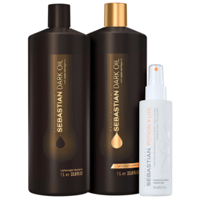 Kit Sebastian Professional Dark Oil Flow Potion 9 Lite (3 Produtos)