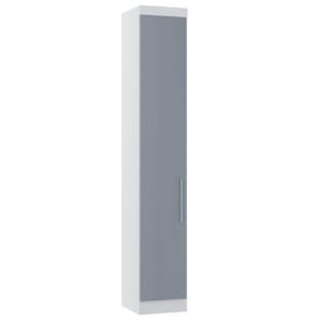 Guarda Roupa Modulado 38cm 1 Porta Alpes Luciane Móveis Branco Pf Com Grey Sky Pf