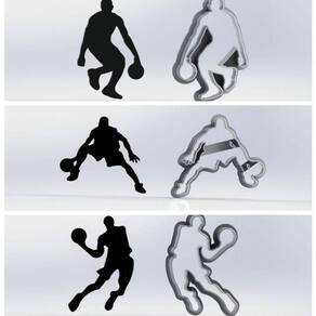 Cortador Kit Basquete 3 Jogadores Tamanho 5,5cm