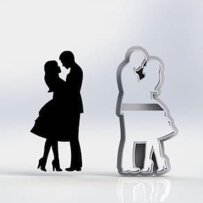 Cortador Casal Namorados Casamento Noivos Amor Tamanho 9cm